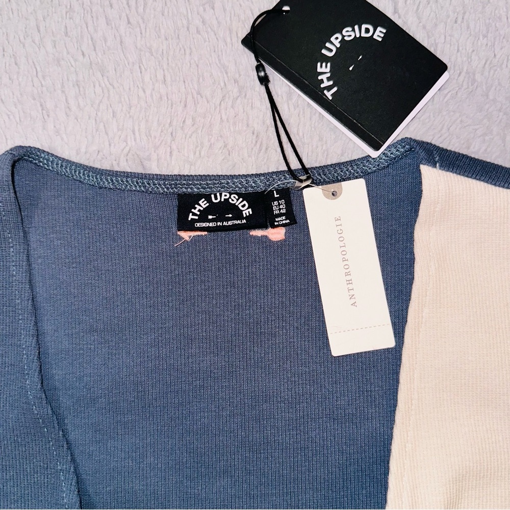 Anthropologie the Luna Kyra wrap top denim color - Picture 5 of 17
